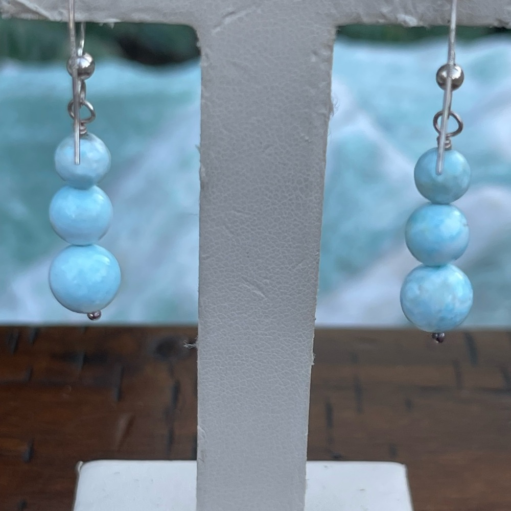 Jay King Larimar Stone beaded earrings - Picture 4 of 6